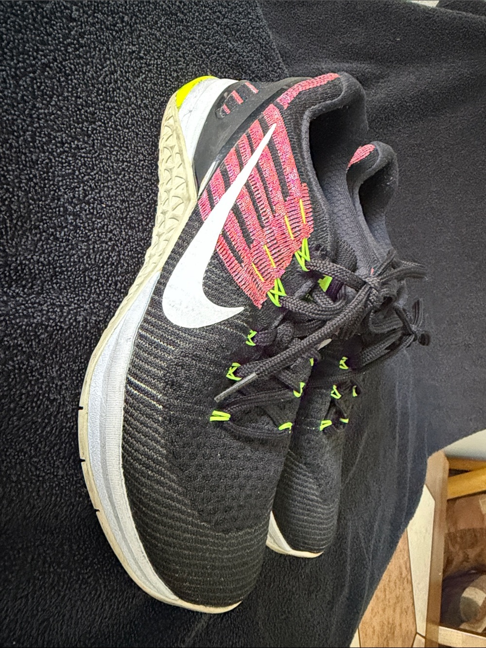 Nike Metcon Black White Pink Athletic Running Shoes with Neon Accents